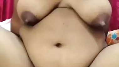 Bengali slut Lisa feeding boobs and foot fingering pussy