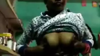 Hot Desi bhabhi showing boobs her lover