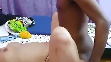 The servant fucks his mistress and cums on her boobs