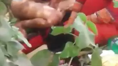 The farmer fucks a laborer on the far in front of his wife